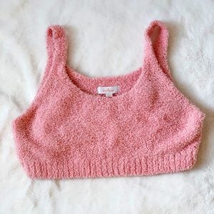 COLSIE | Women’s Cozy Feather Yarn Lounge Cropped Tank Top